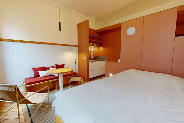 Room 4, Joivy Delightful 1bed Studio w/ Shared Co-working, Paris
