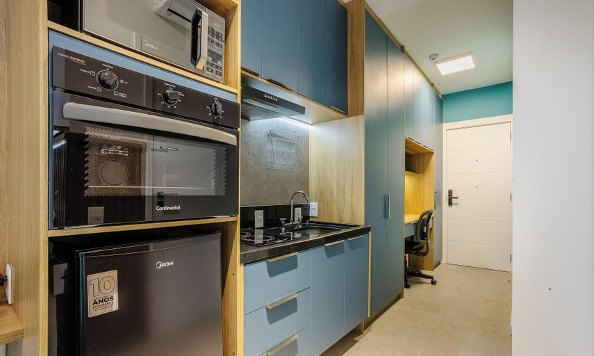 Private kitchen, Modern Accommodations Near Congonhas With Pool and gym Hmcs, São Paulo
