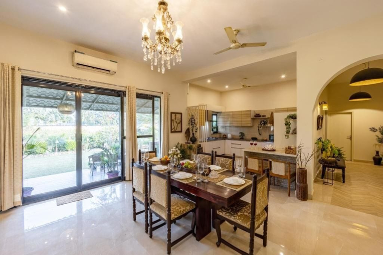 Dining, Alaya Stays Dacha 3 BHK with Jacuzzi, Palwal