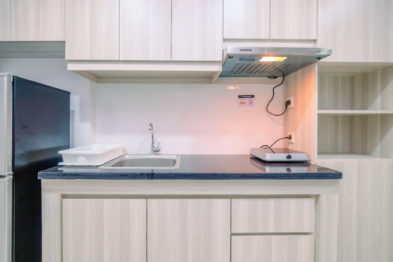 Private kitchen, Fully Furnished With Cozy Design Studio Azalea Suites Apartment, Cikarang