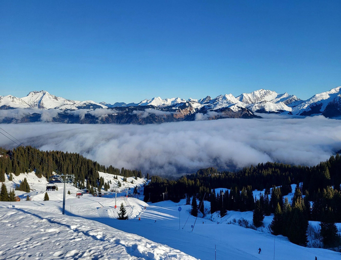 View from property 4, Apartment in Morillon With Mountain Views, Haute-Savoie