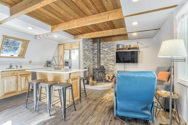 Interior 5, Mountain A Frame w Wood Stove Downtown, Summit