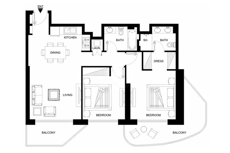 Floor plan 3, LUX The Palace Residence Suite 2, Dubai