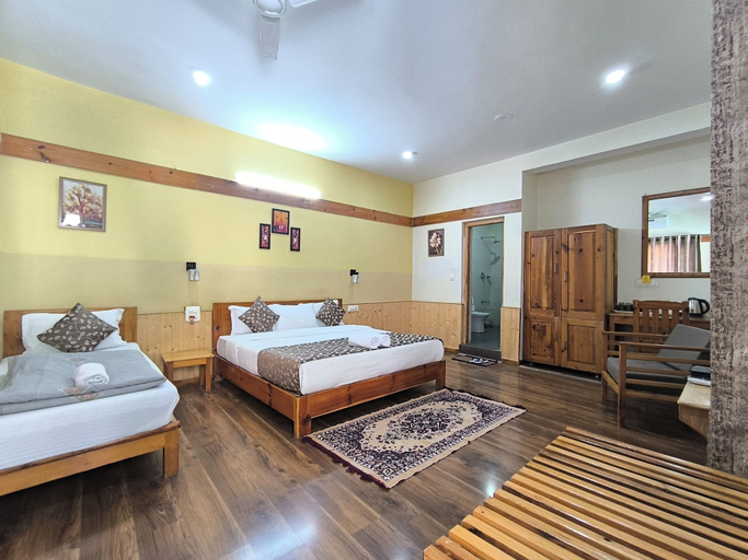 Bedroom, Tirthan Grand Riverside, Kullu