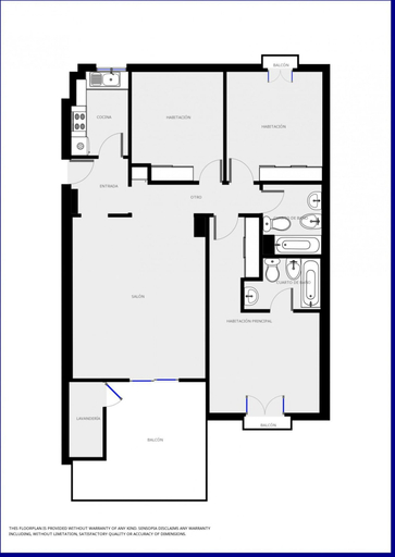Floor plan, 3-bedroom Apartment With Pool, Huelva