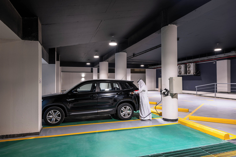 Electric vehicle charging station, Karim Hotel, Dammam