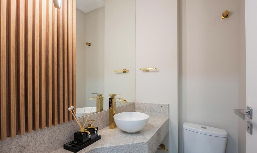 Bathroom, Apt w/ Barbecue Grill 500m From the Beach Tdf0302, Itapema