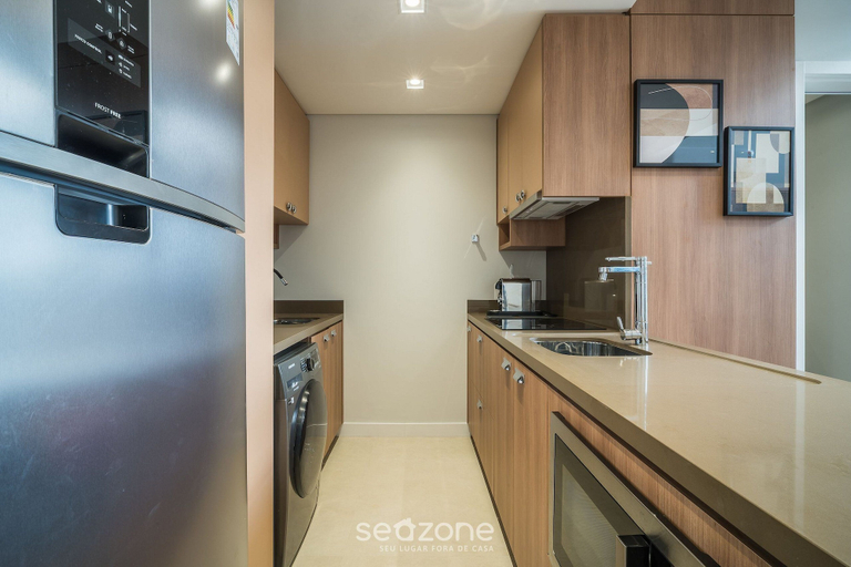 Private kitchen 2, Full Loft 290 m From the Beach Coe0202, Florianopolis
