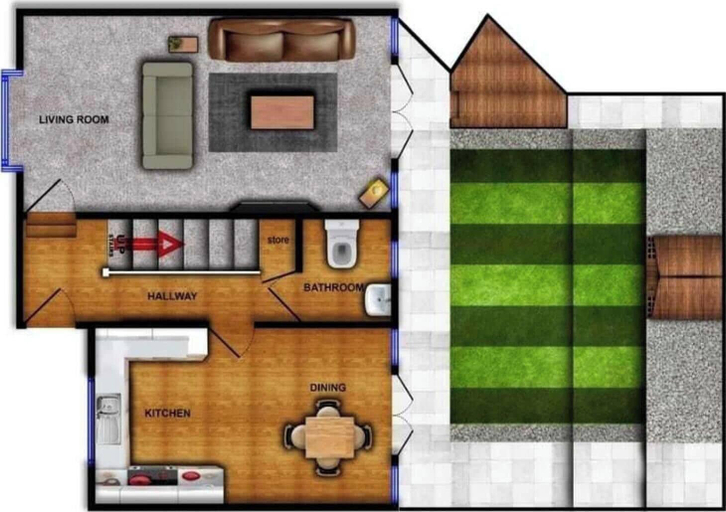 Floor plan, 3 Bedroom House Sleeps 7 - Pets Ok - Free Parking, Kent