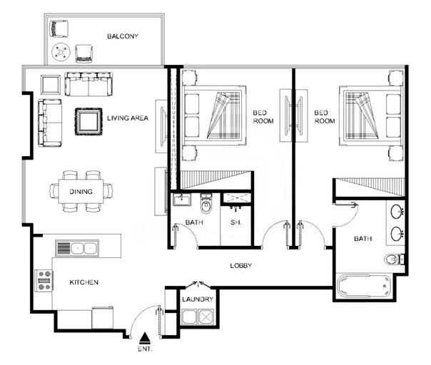 Floor plan 4, LUX  The Creekside Skyline View Suite, Dubai