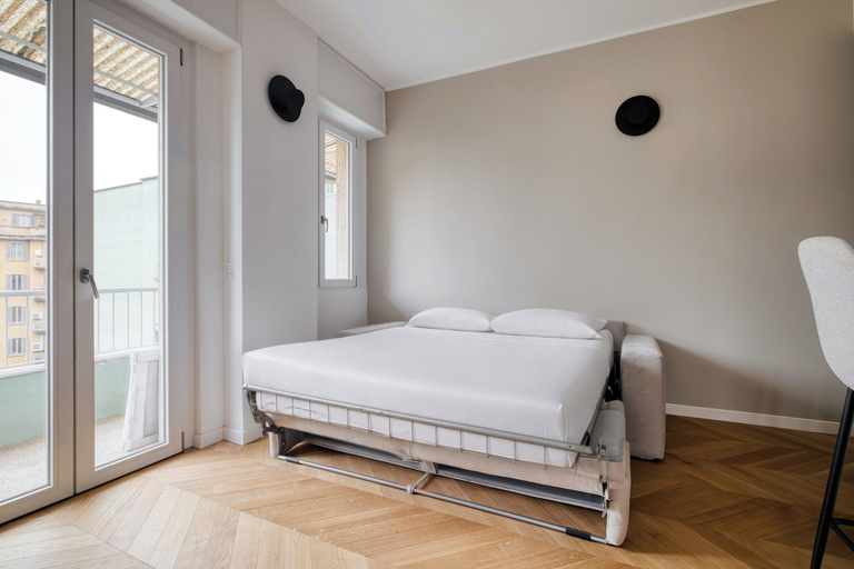 Living area 2, Modern Flats with Balconies in Loreto, Milano