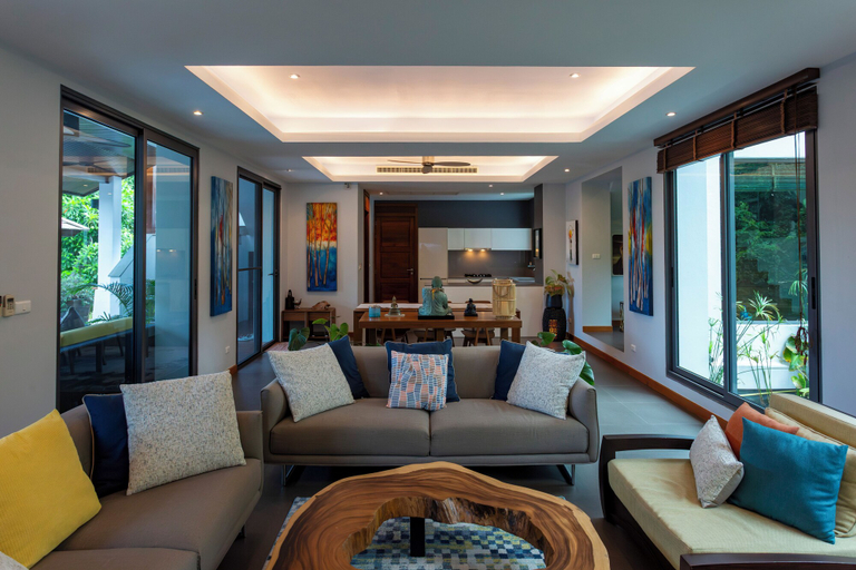 Living area, 3Br Seaview with Pool Escape V276, Ko Samui