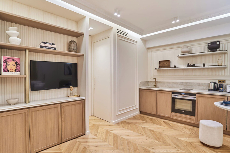 Private kitchen 4, Suite Air-conditioned Opera-louvre-2 Bedrooms, Paris