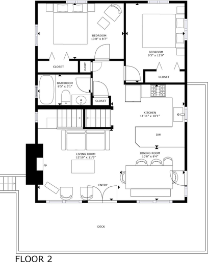 Floor plan 3, Riverhouse 3 Bedroom Home, Chelan
