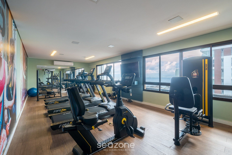 Fitness facility 4, Apts 120 m From Barra Beach With Pool and gym in the Building - Esbs, Salvador