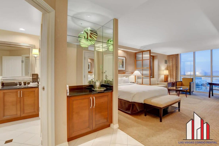 Bedroom 3, Amethyst Studio Suite MGM Signature STRIP VIEW Balcony, Clark