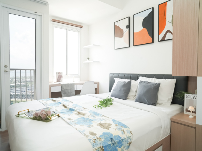Bedroom 4, Tranquil Studio for 2 Pax at Tokyo Riverside PIK 2 Apartment By Travelio, Tangerang