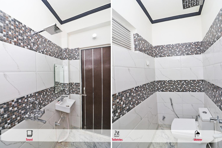 Bathroom 3, HOTEL O 03 TOWN HOUSE Shaheed Captain Shubham Gupta metro station, Agra