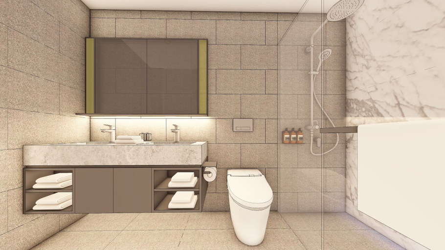 Bathroom 4, Residence on Opus Bay - Balmoral Tower Hotel, Batam