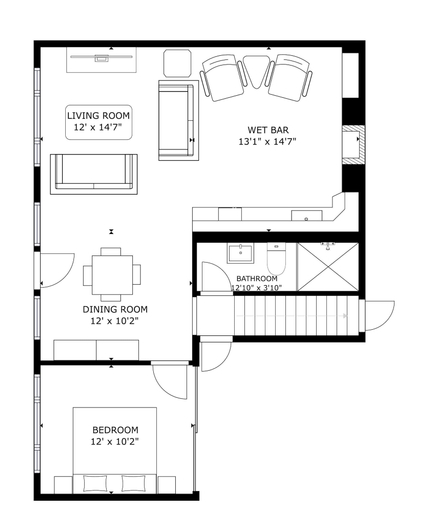 Floor plan 5, River Heights Home 3 Bedroom Cabin by RedAwning, Chelan
