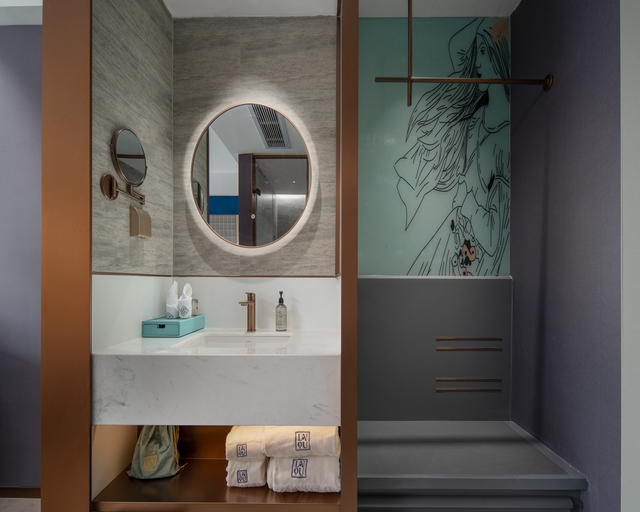 Bathroom 2, Rizhao High-speed Railway Station Wanpingkou Scenic Area Lan'ou Hotel, Rizhao