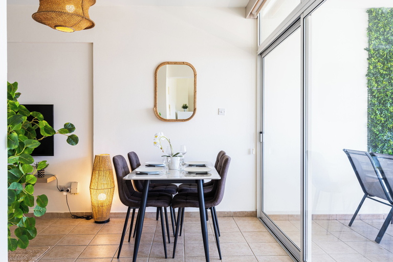 Dining 5, Yellow Canvas 2-BR & Balcony in Larnaca, Larnaca