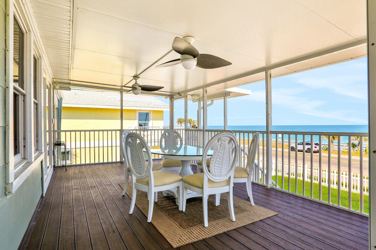 View from room 3, Updated Home Across From Beach With Covered Balcony, Central AC, & Washer/dryer, Flagler