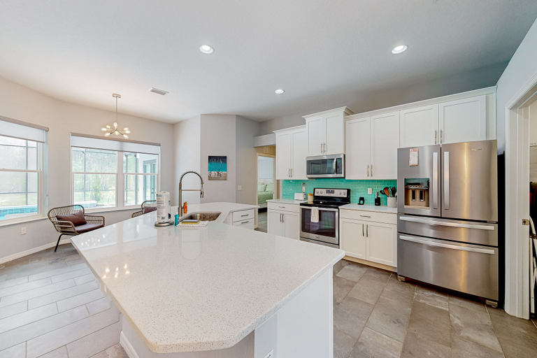 Private kitchen 4, Updated Home With Private Pool, Patio, Central AC, & W/D, Flagler