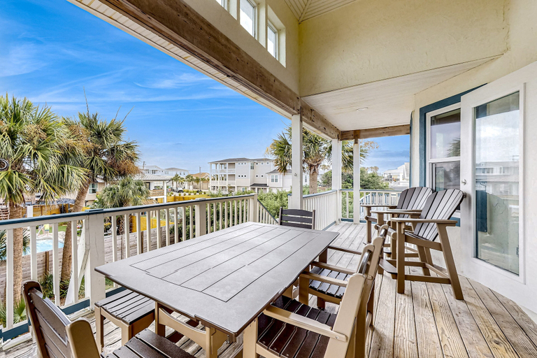 Terrace/patio, Tropical Gem w/ Courtyard & Large Deck Stroll 1 Block to Beach Boardwalk, Saint Johns
