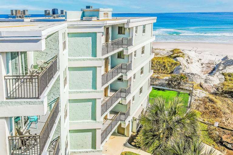 Aerial view 2, Polished Oceanfront Condo With Pool Access, Private Balcony & Washer/dryer, Duval