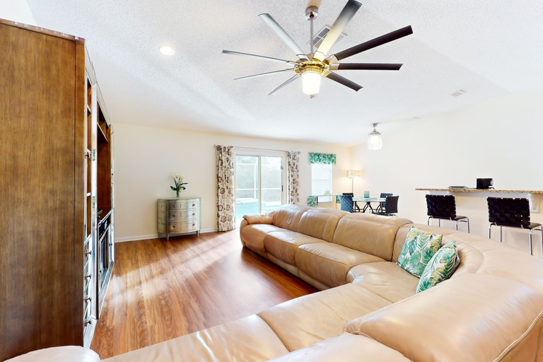Living area 3, Sunny Home With Private Heated Pool, Pool Spa, Fireplace, Patio, Grill, W/d, AC, Flagler