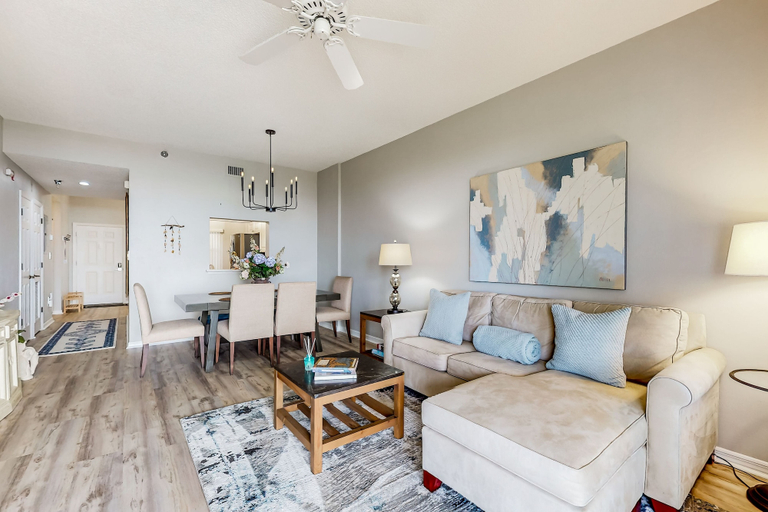 Living area, Seaside Serenity: Beachfront Haven in Palm Coast With Resort Amenities, Flagler