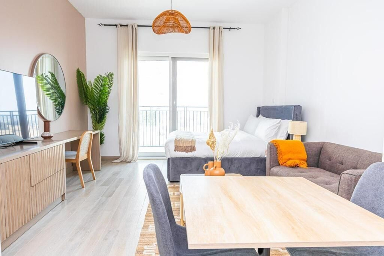 Living area, Bloomfields Stu Waterfront Studio, Yas Island