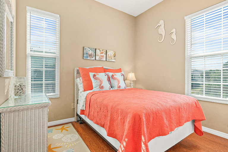 Bedroom 2, Two-level Home With Partial Ocean View, Balcony, Wifi, & W/D - Walk to the Beach, Saint Johns