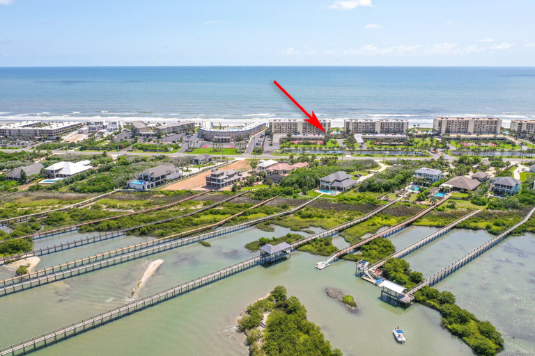 Aerial view, Newly Decorated Ground-floor Suite Steps From Beach and Pool W/views, Wifi, Saint Johns