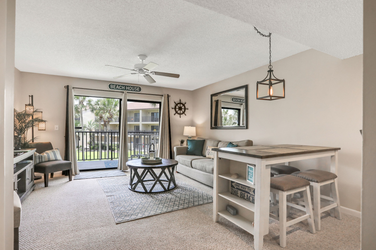 Living area, Ocean-view Condo With 2 Pools, Beach Access & Private Lanais, Saint Johns