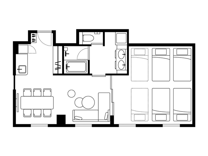 Floor plan 3, CROSS Suites Tokyo Asakusa(ORIX HOTELS & RESORTS), Taitō
