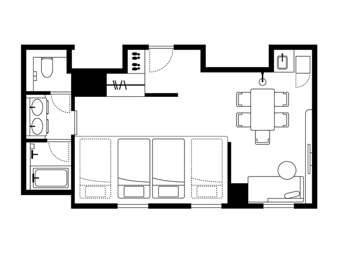 Floor plan 4, CROSS Suites Tokyo Asakusa(ORIX HOTELS & RESORTS), Taitō