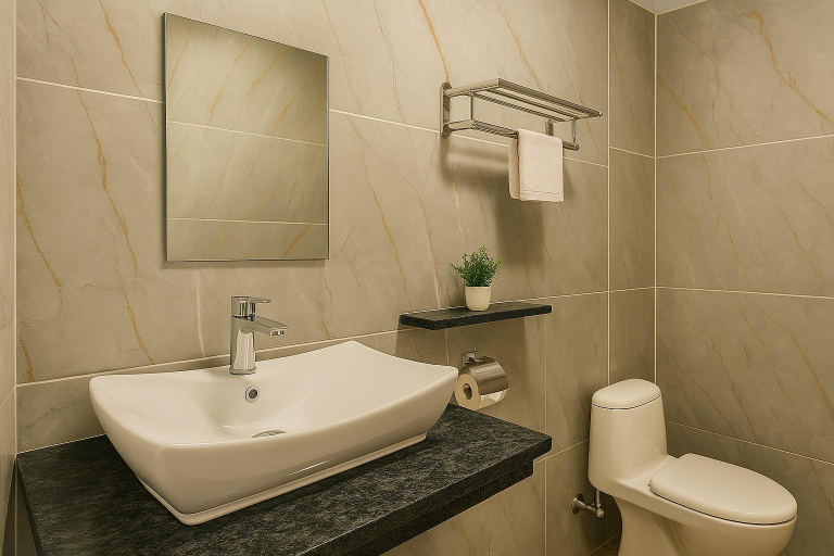 Bathroom, Whispering Pines Lachung, North Sikkim