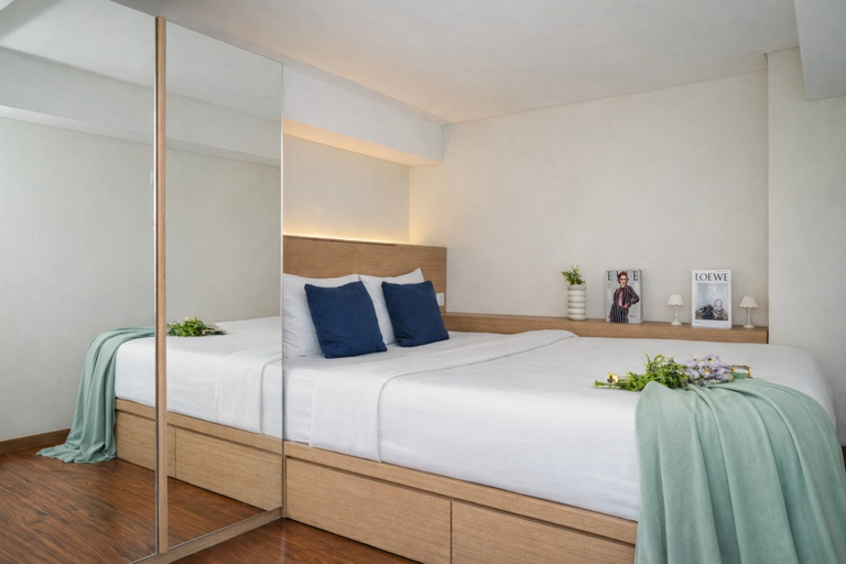 Bedroom 2, Homey Studio Loft Apartment at Apple 1 Condovilla By Travelio, Jakarta Selatan