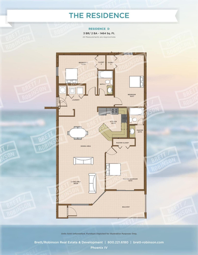 Floor plan 2, Phoenix Iv 4111 3 Bedroom Condo, Baldwin
