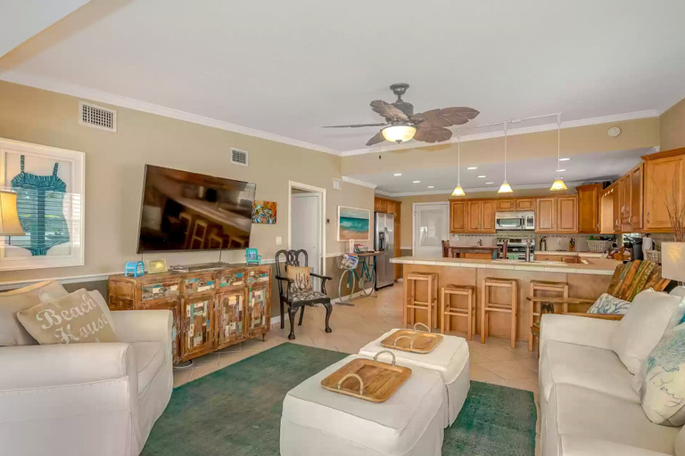 Living area 2, Bathing Suit Beach Bungalow, Volusia