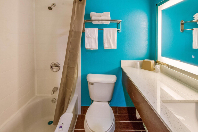 Bathroom 4, Motel 6 Rossford, OH, Wood