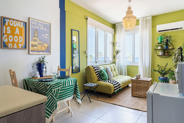 Living area 4, Whispering Palms 1-BR Apt. By Finikoudes Beach, Larnaca