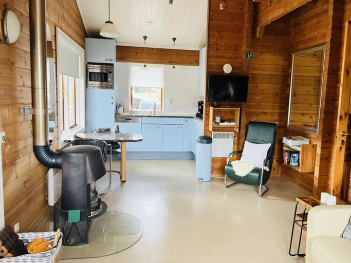 Living room, Finnish Chalet with Private Garden & Sauna near Veluwe, Nunspeet