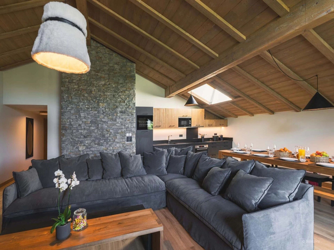 Living area, Luxury Residence Facing Mont Blanc, Haute-Savoie