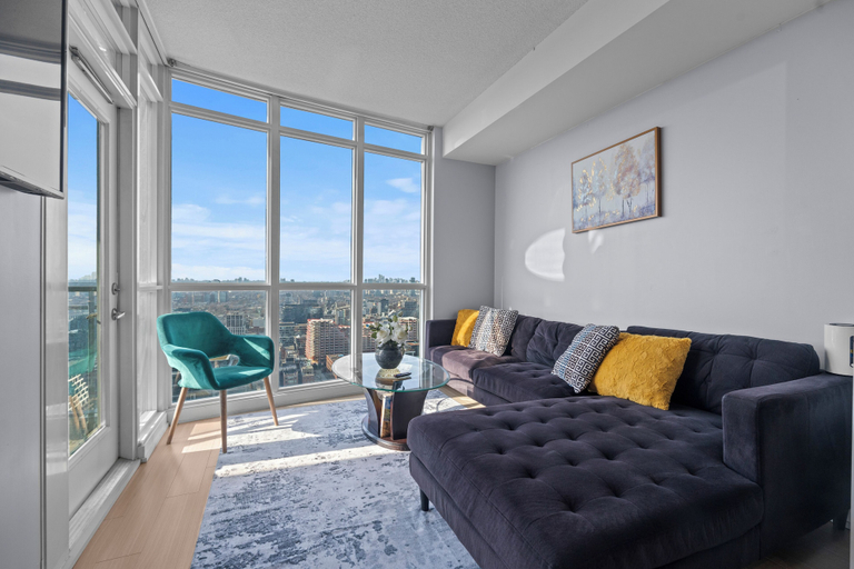 Living area, melody service suites, Toronto