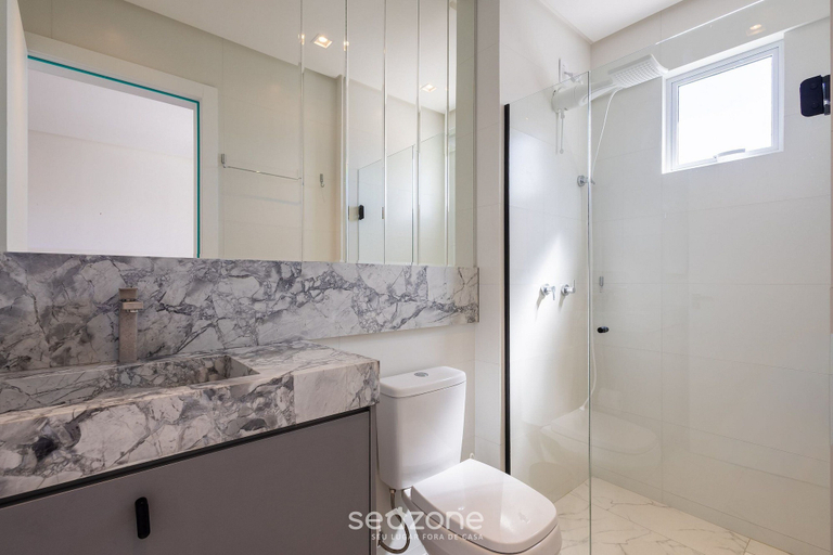 Bathroom, Ocean View Apt 550m From the Beach Gev1304, Itapema