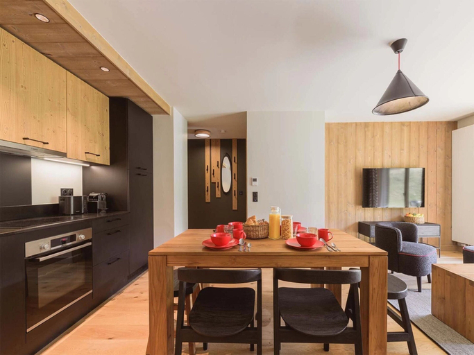 Private kitchen 3, Chic Alpine Apartment with Shared Pool, Haute-Savoie