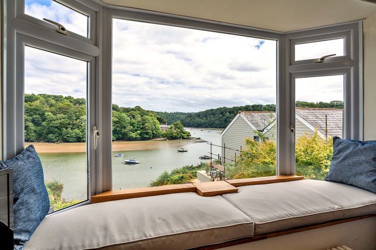 View from property 3, Stunning Waterfront Retreat With Hot Tub, No Deposit, Cornwall